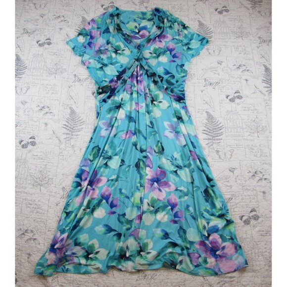 EUC Soft Surroundings Savoir Dress Heirloom Lilac Amaryllis Floral plus size 3X - Picture 2 of 9